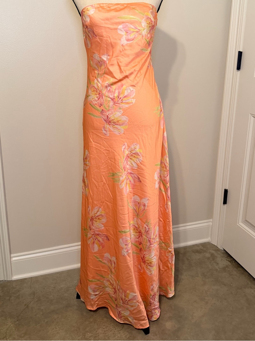 Paper Heart Satin Maxi Dress